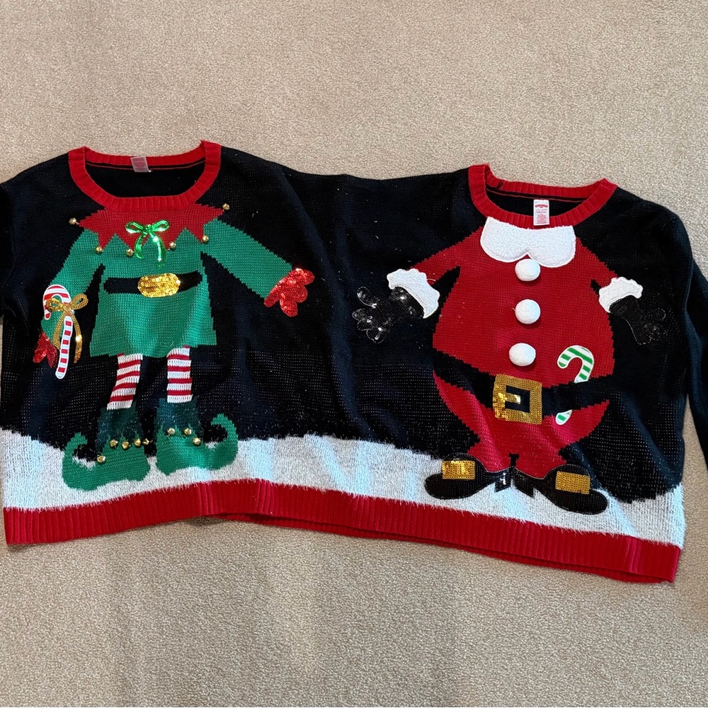 Holiday Time Red and Black Sweater for Two